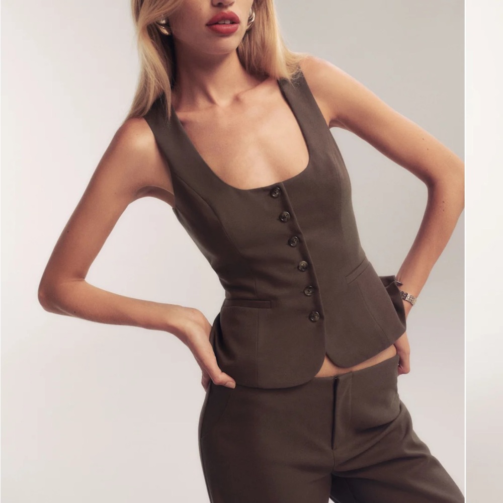 Reformation Delanie Top Brown - Size 4